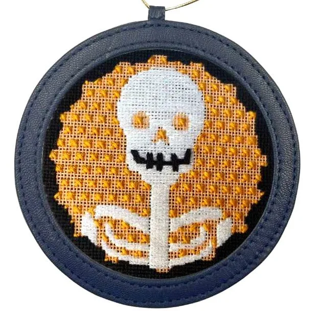Skeleton Portrait Halloween Needlepoint Kit