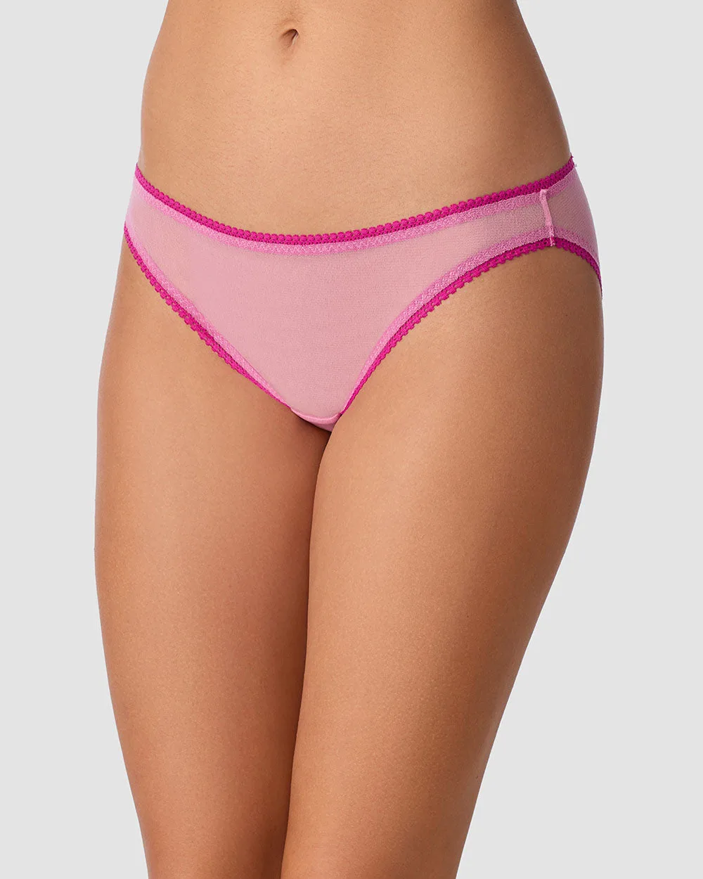 Gossamer Mesh Hip Bikini Underwear - Dusted Petal