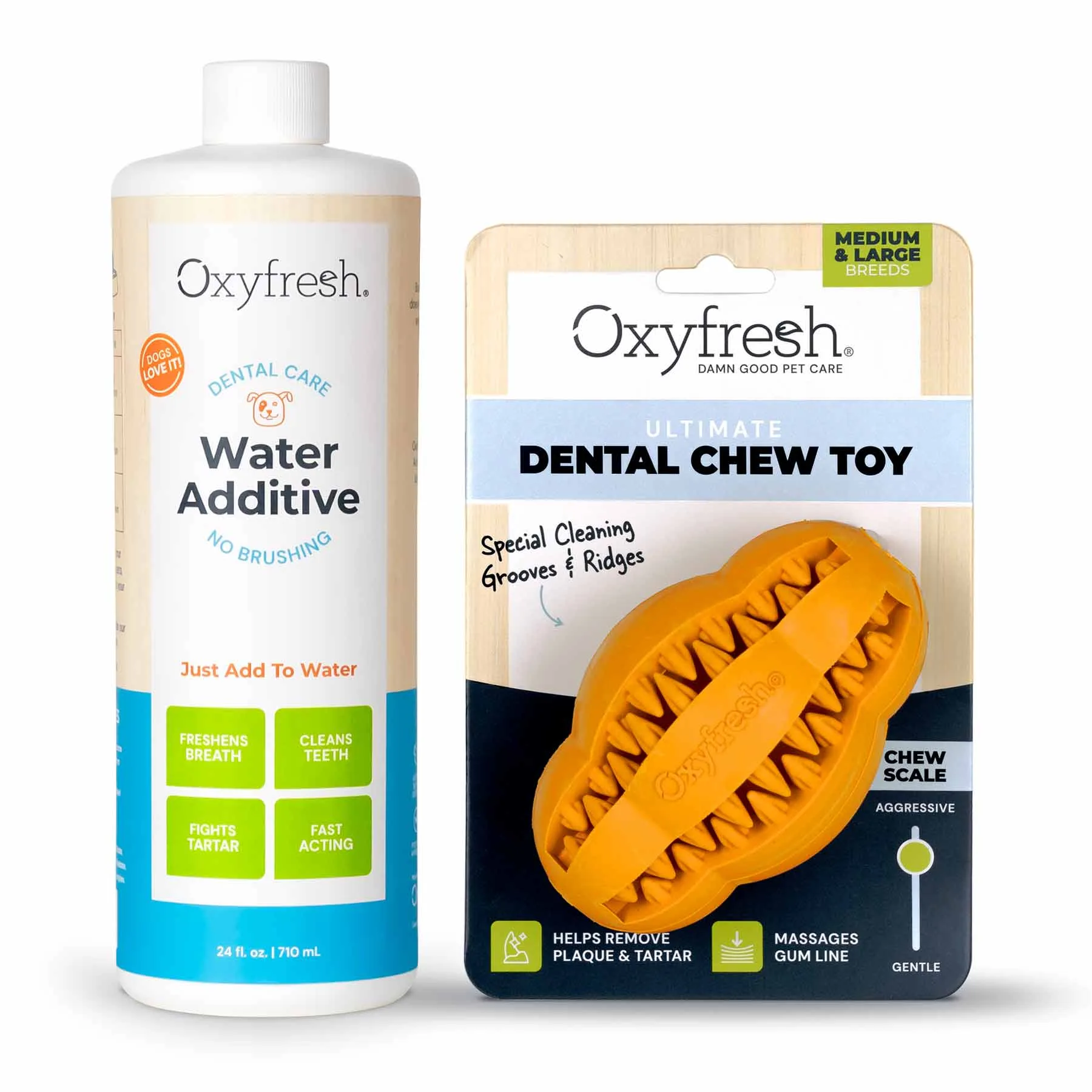 Additivo per acqua per cani + Giocattolo masticabile dentale per cani