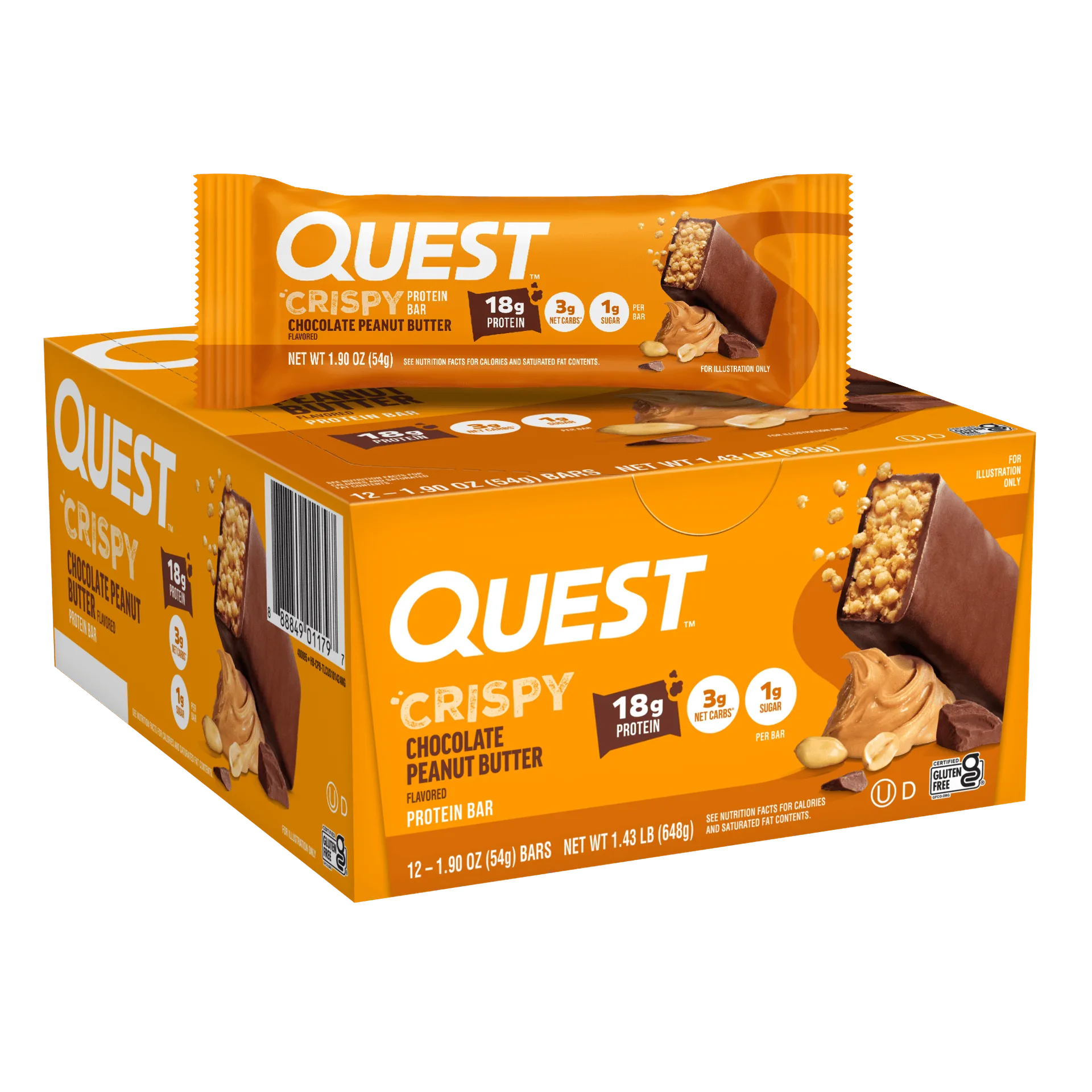 Chocolate Peanut Butter Crispy Hero Protein Bars