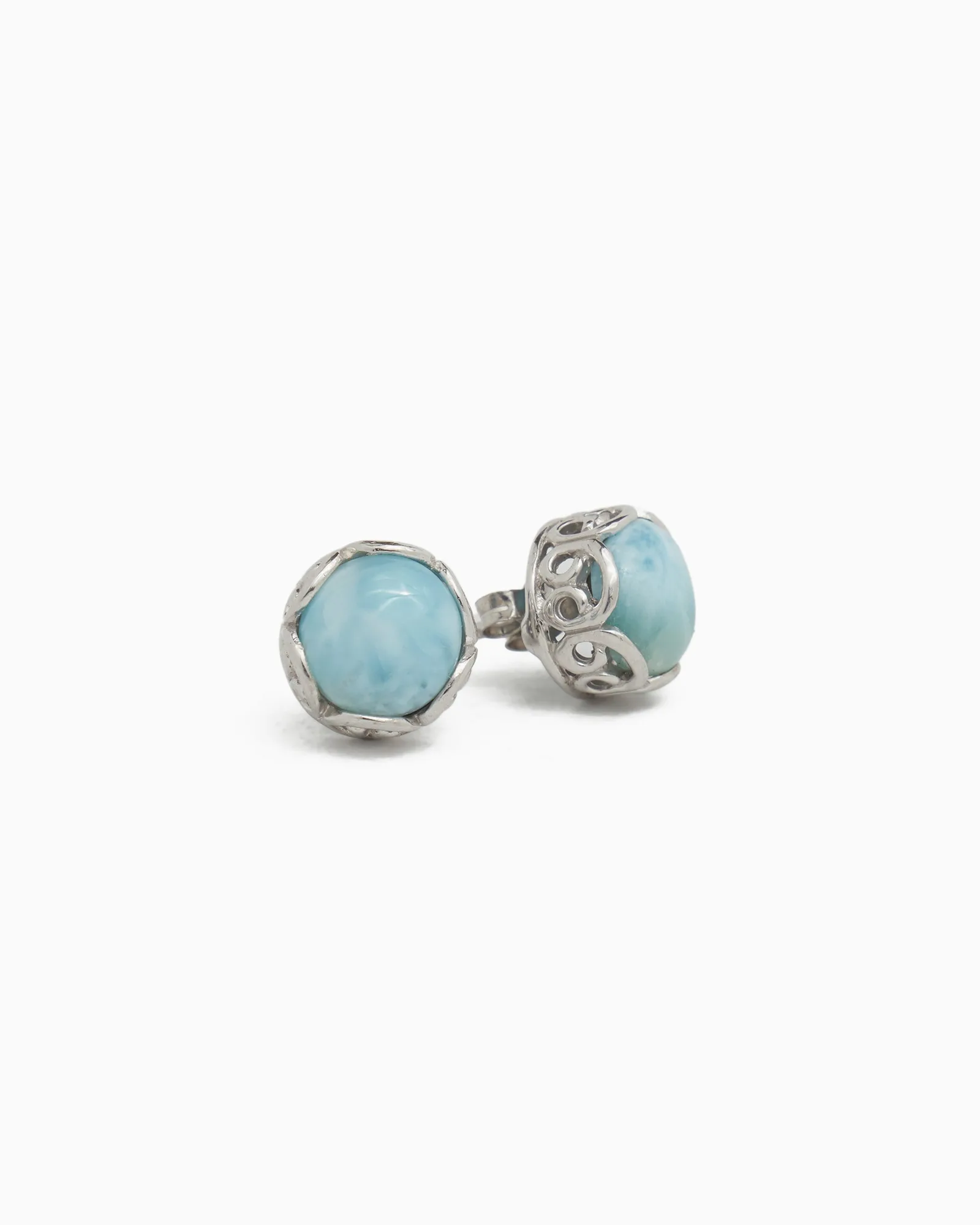 Grote Princess Petroglyph Stone Oorstekers - Larimar