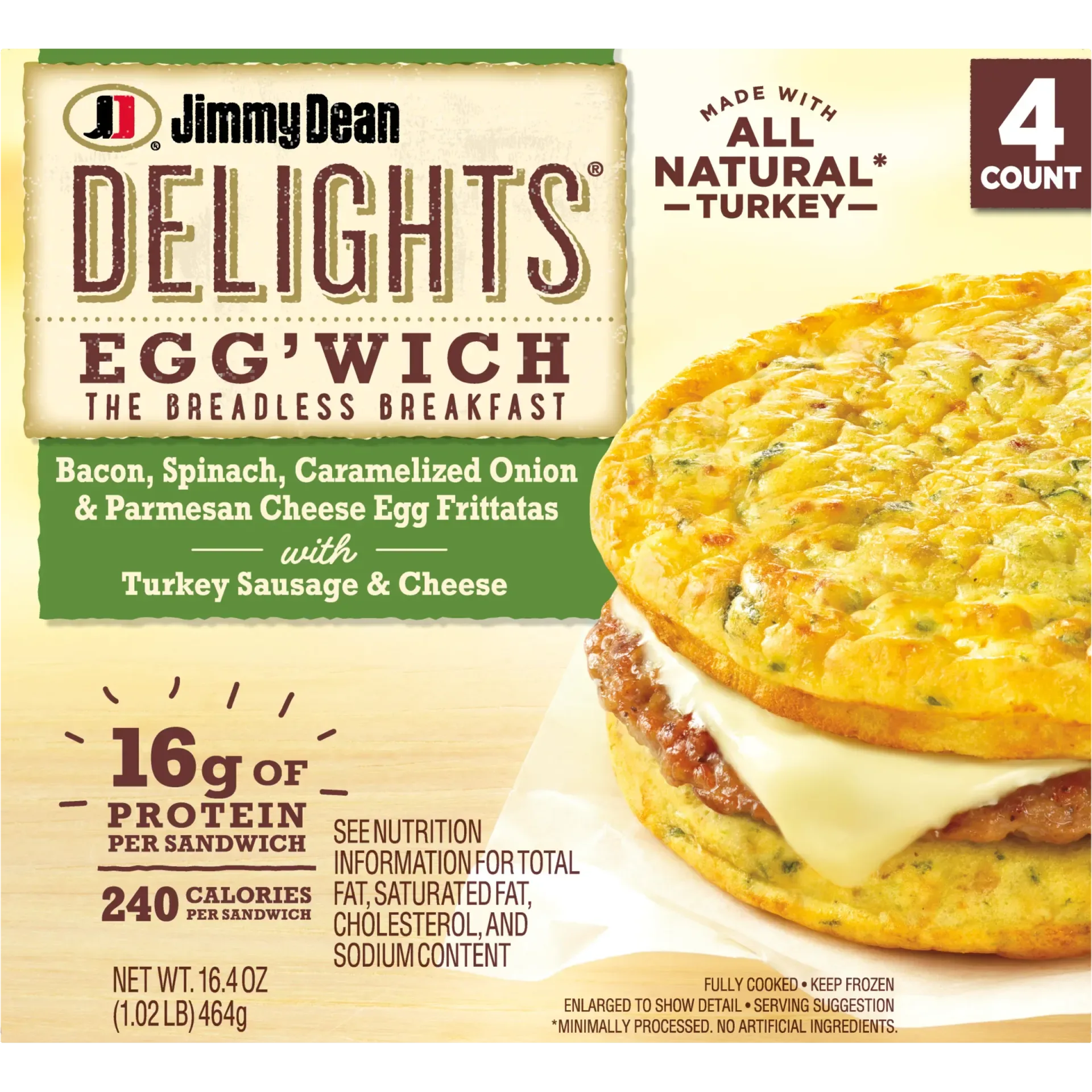 วิธีอุ่น Delights Turkey Sausage Egg'wich