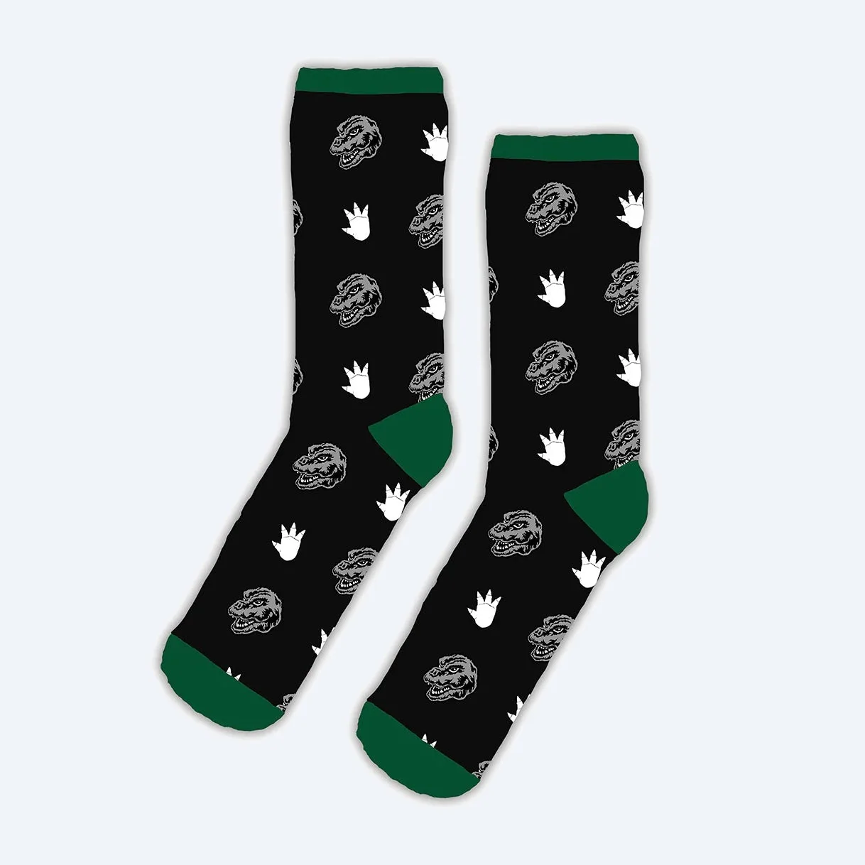 Godzilla Black/Green Socks
