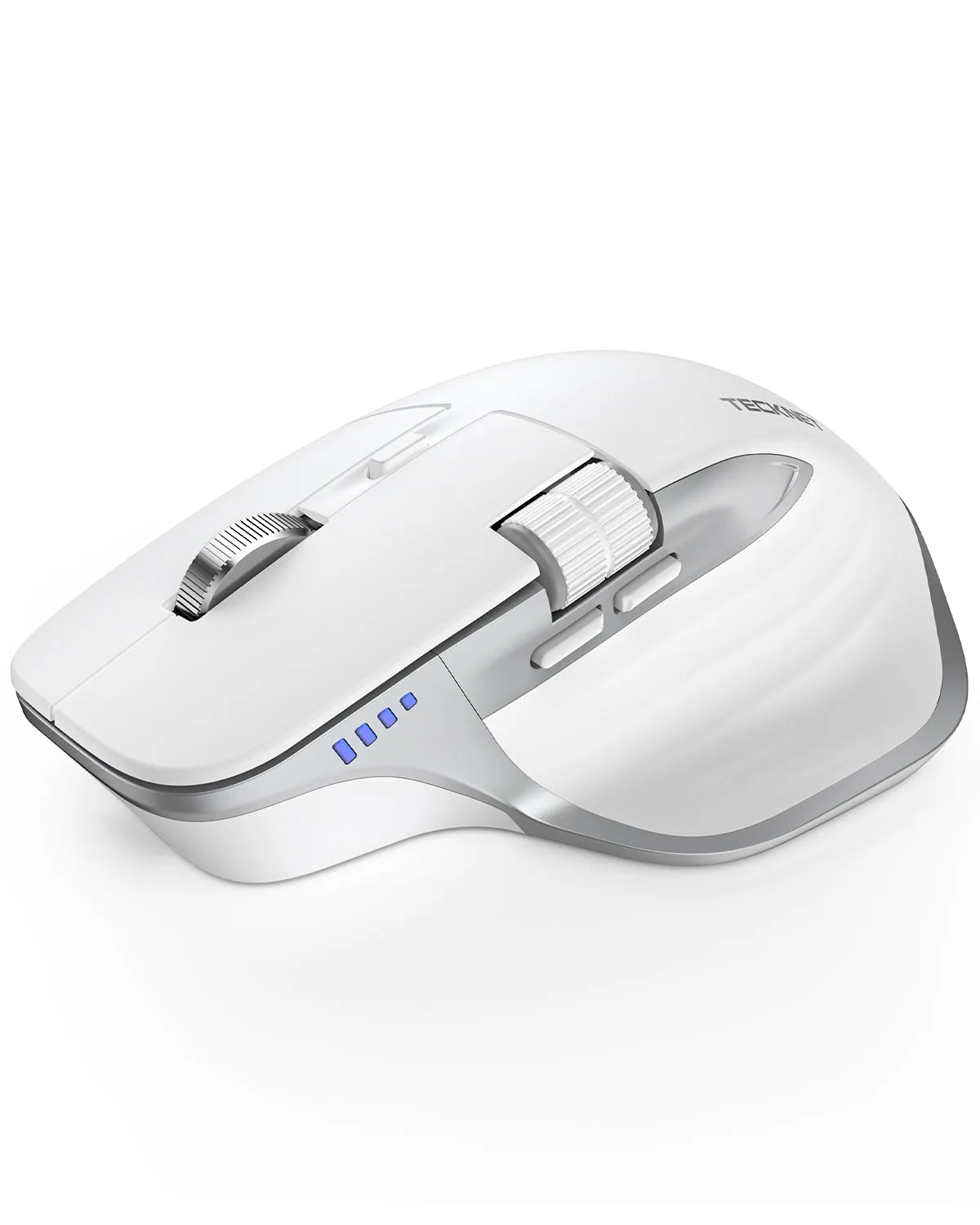 Wireless Mouse, Bluetooth Mouse (BT5.3/5.0 & 2.4G) Rechargeable Ergonomic Optical Mouse with 6 Adjustable DPI, Side Scroll, Quiet Clicks, USB A Receiver, 7 Buttons, Wide Compatibil