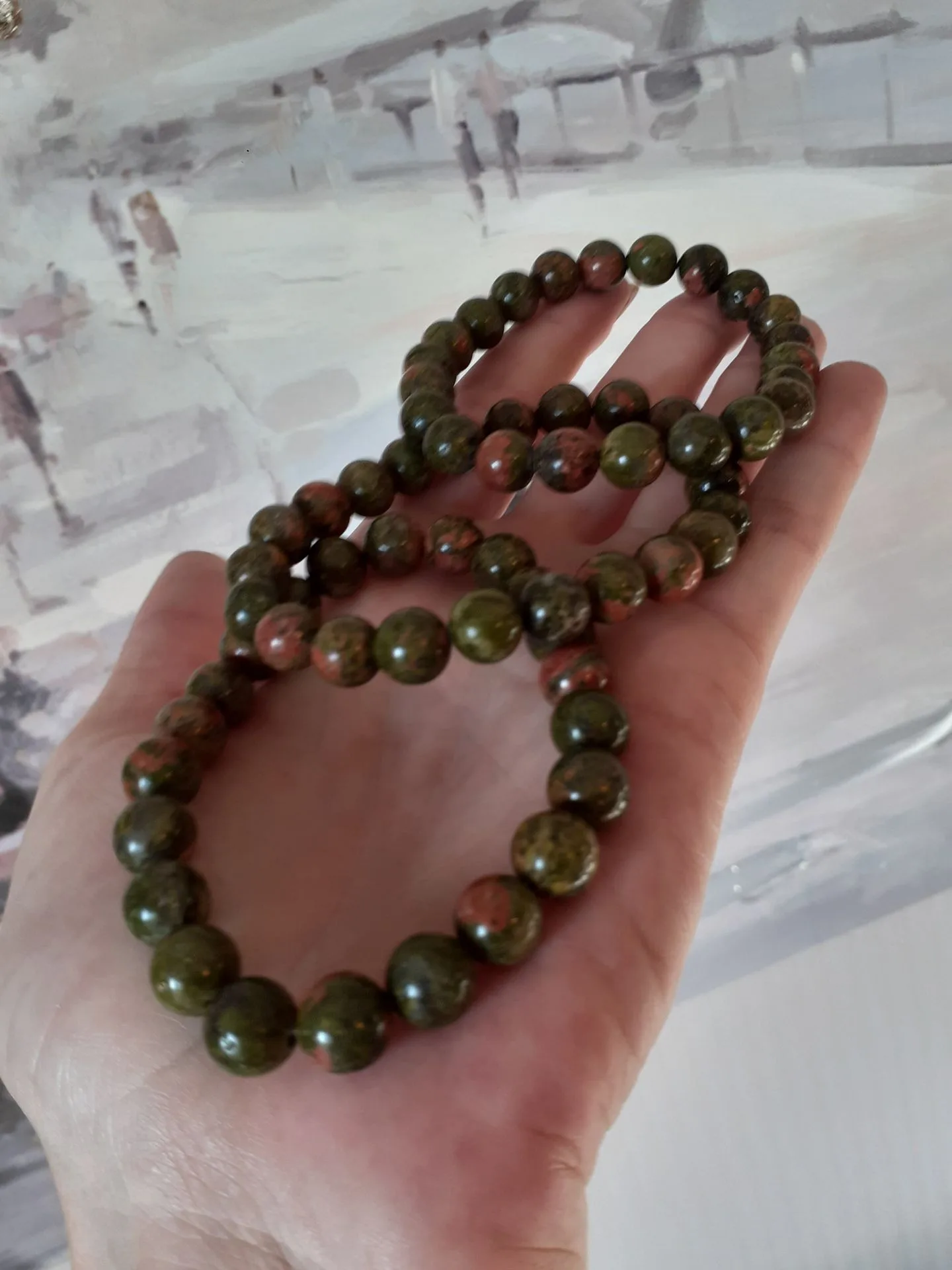 Bracciale di Perline in Unakite