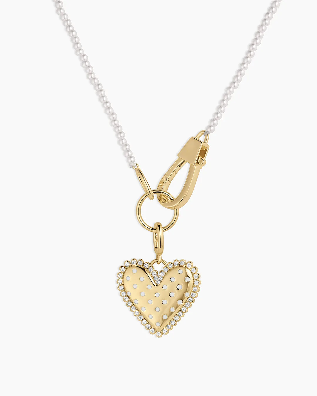 Vintage Heart Dot Charm Necklace