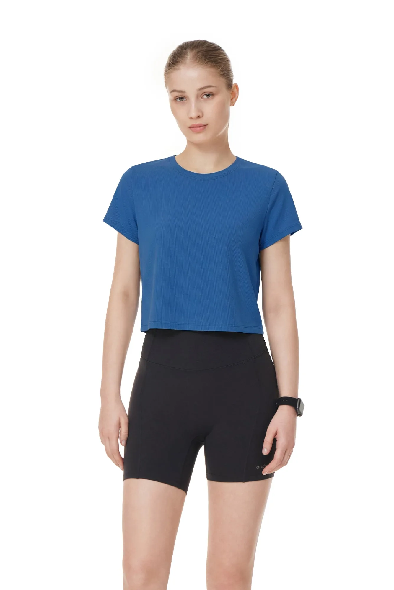 [OUTLET] Mesh Stretch Cropped Short Sleeve