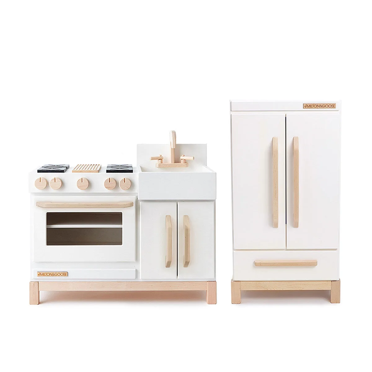 Cuisine de jeu en bois 2 pièces avec cuisinière et réfrigérateur — Essential