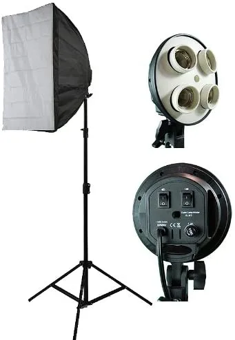 4-lampige softboxkit instellen voor productvideo