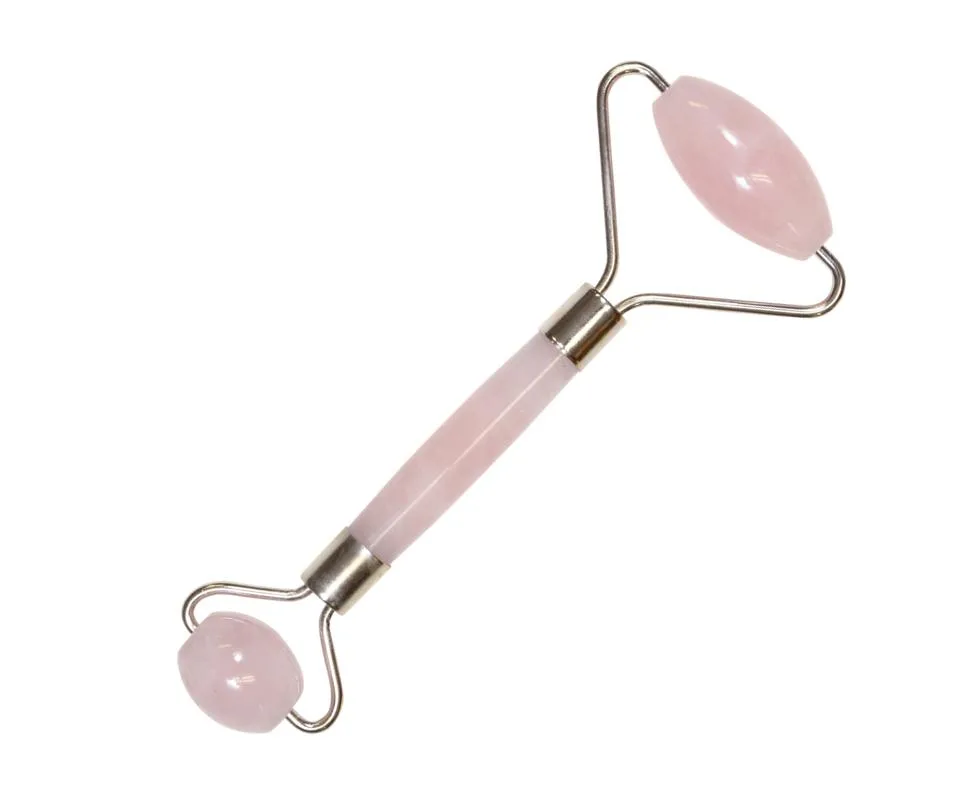 Rolo Facial de Quartzo Rosa Dupla Face