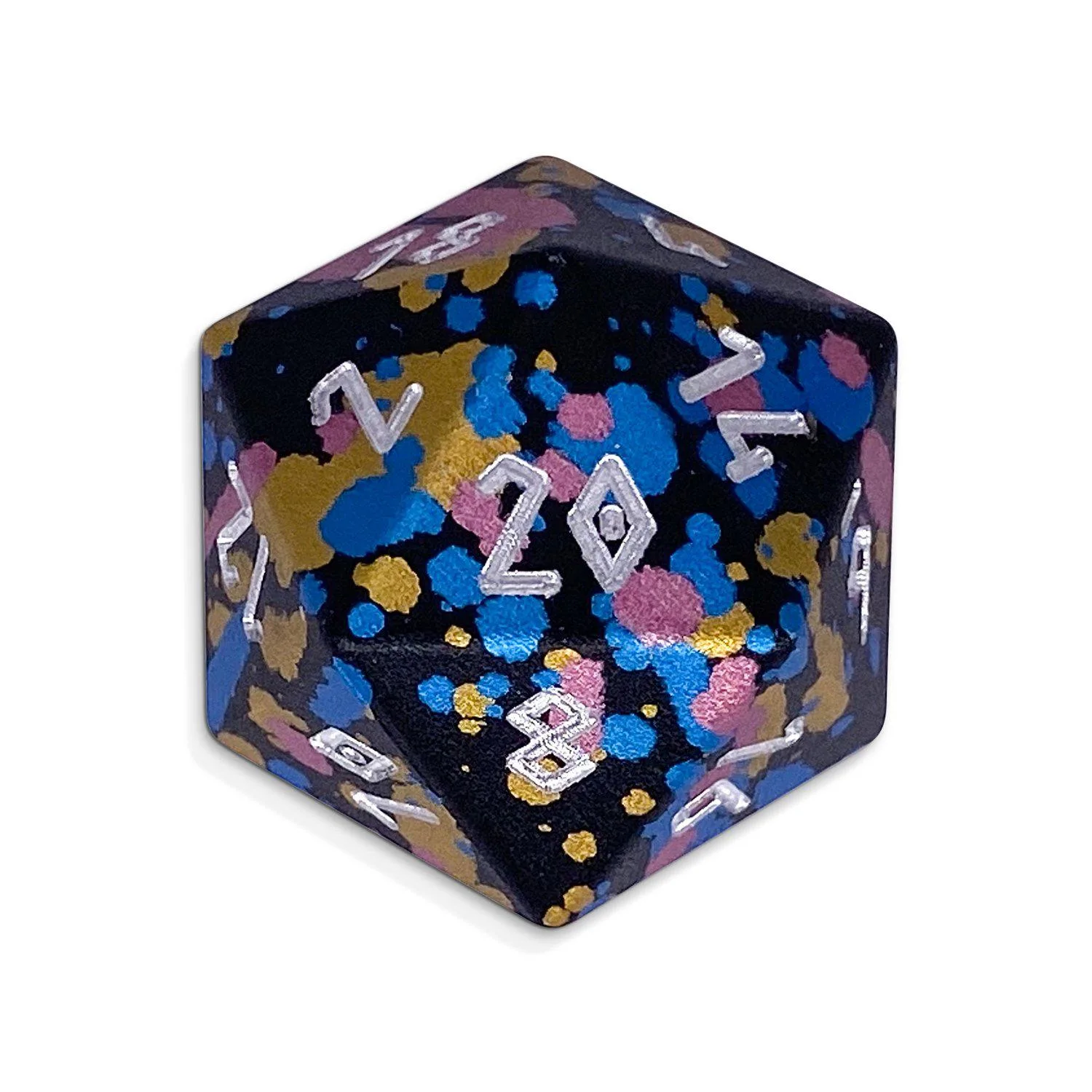 Single Wondrous Dice® D20 in That 70s Die by 6063 Aircraft Grade Aluminum