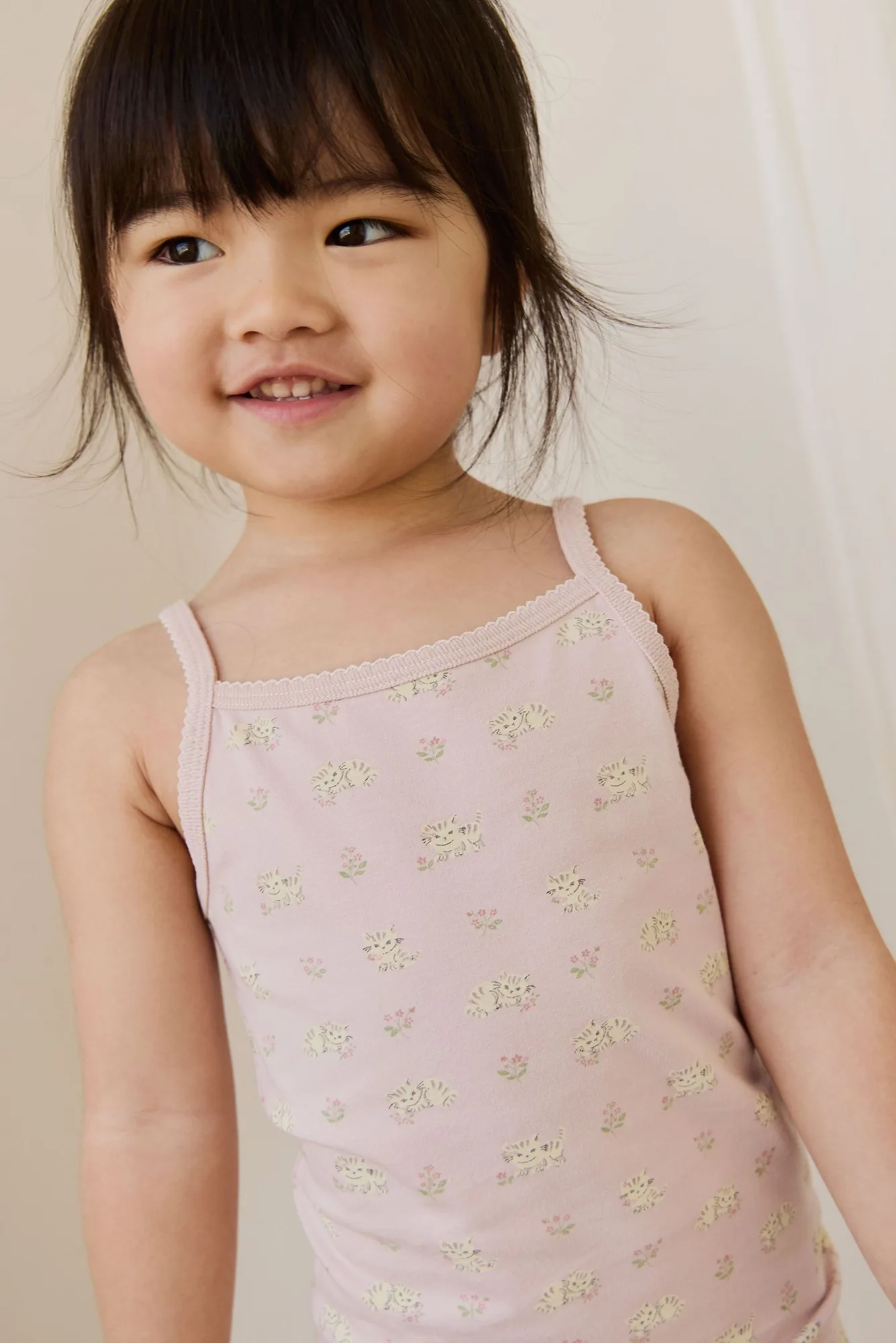 Organic Cotton Jude Singlet Pyjama Set - Moon Floral Mauve