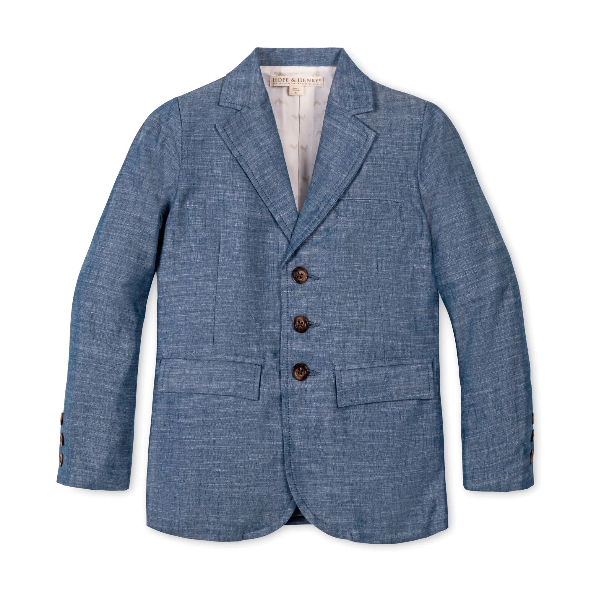 Casaco de fato em chambray orgânico
