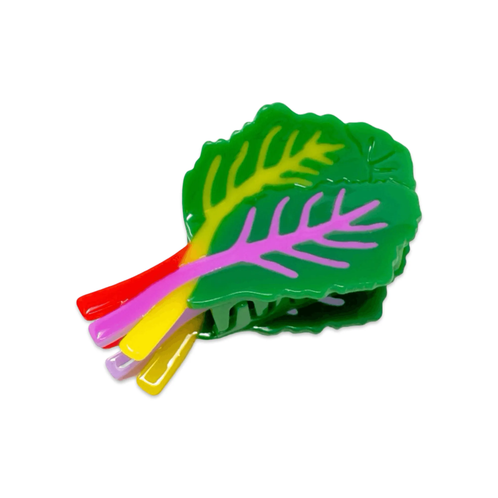 Midi Rainbow Chard Hair Claw Clip