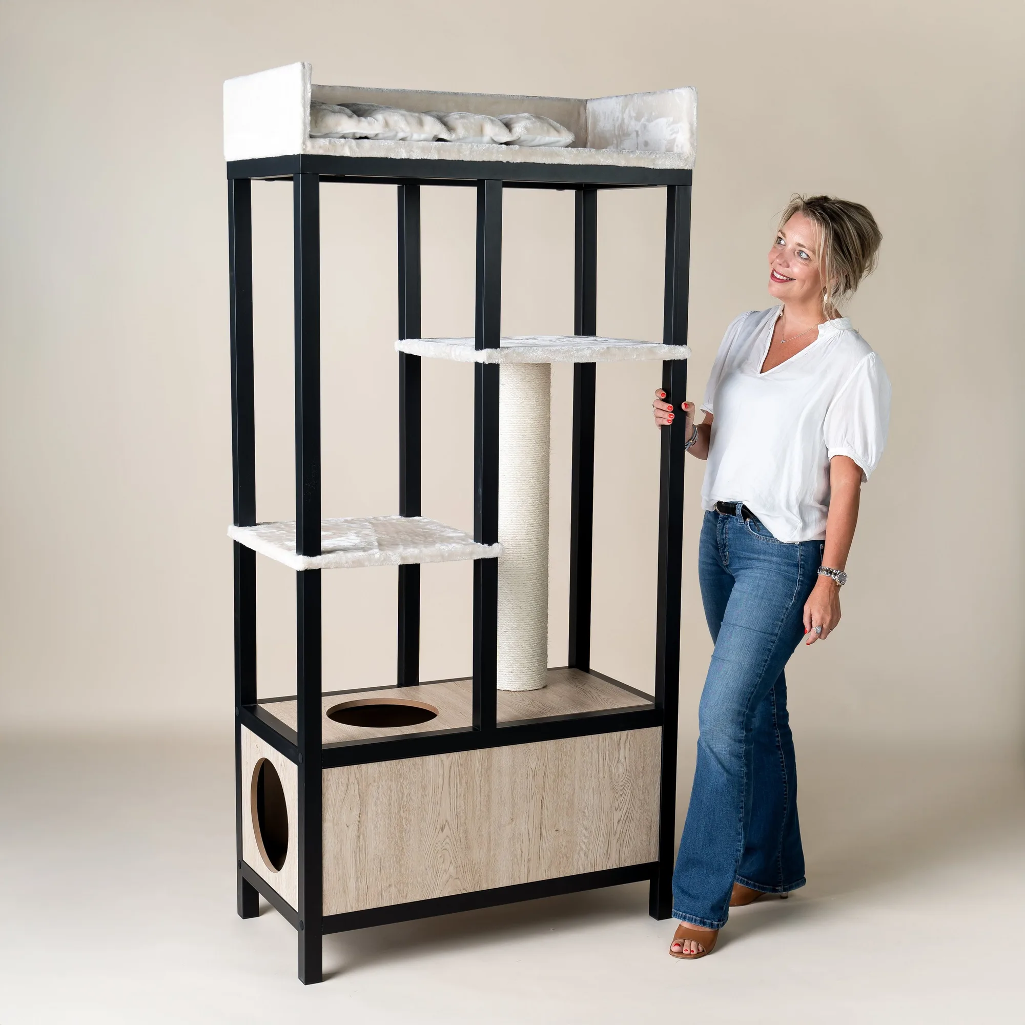 Muebles para gatos de diseño Elite beige