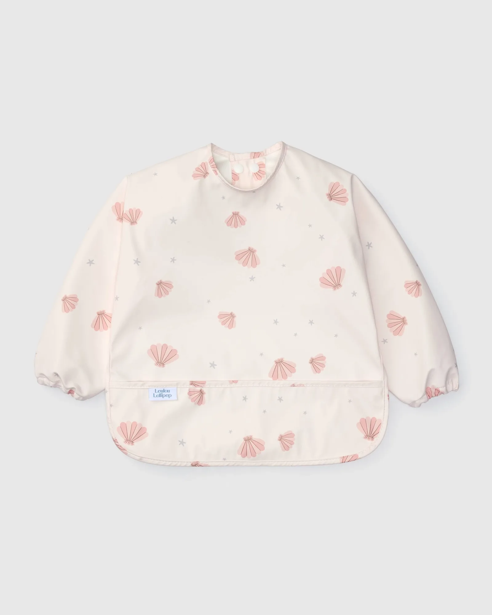 Long Sleeve Bib - Pink Seashells