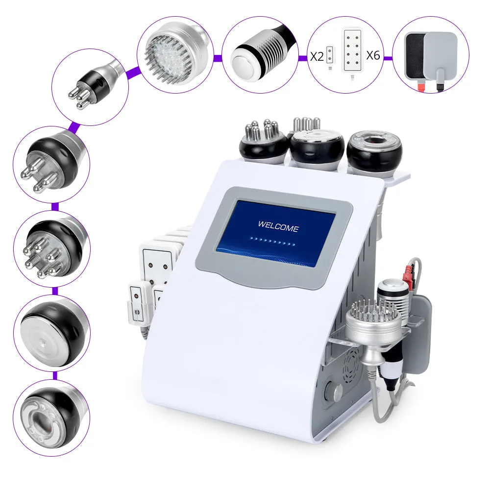 Machine de cavitation 10 en 1 80K avec RF, vide, laser lipo et pads pour le remodelage corporel