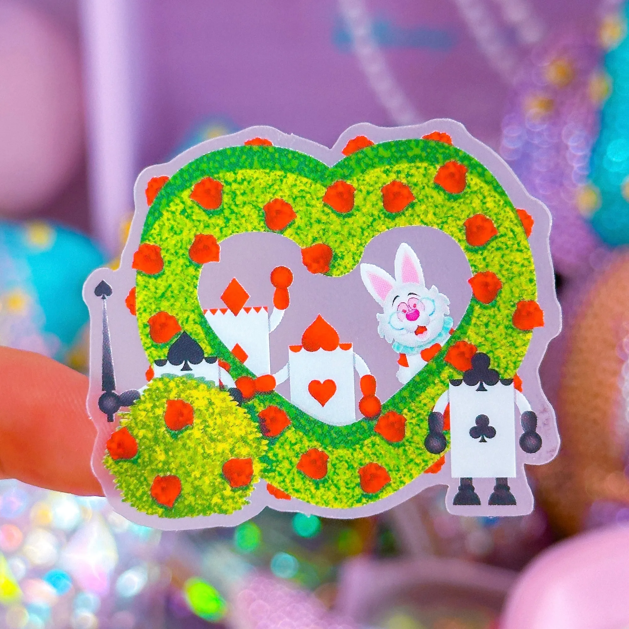Wasserdichter Sticker - (Alice im Wunderland) Rosen Rot