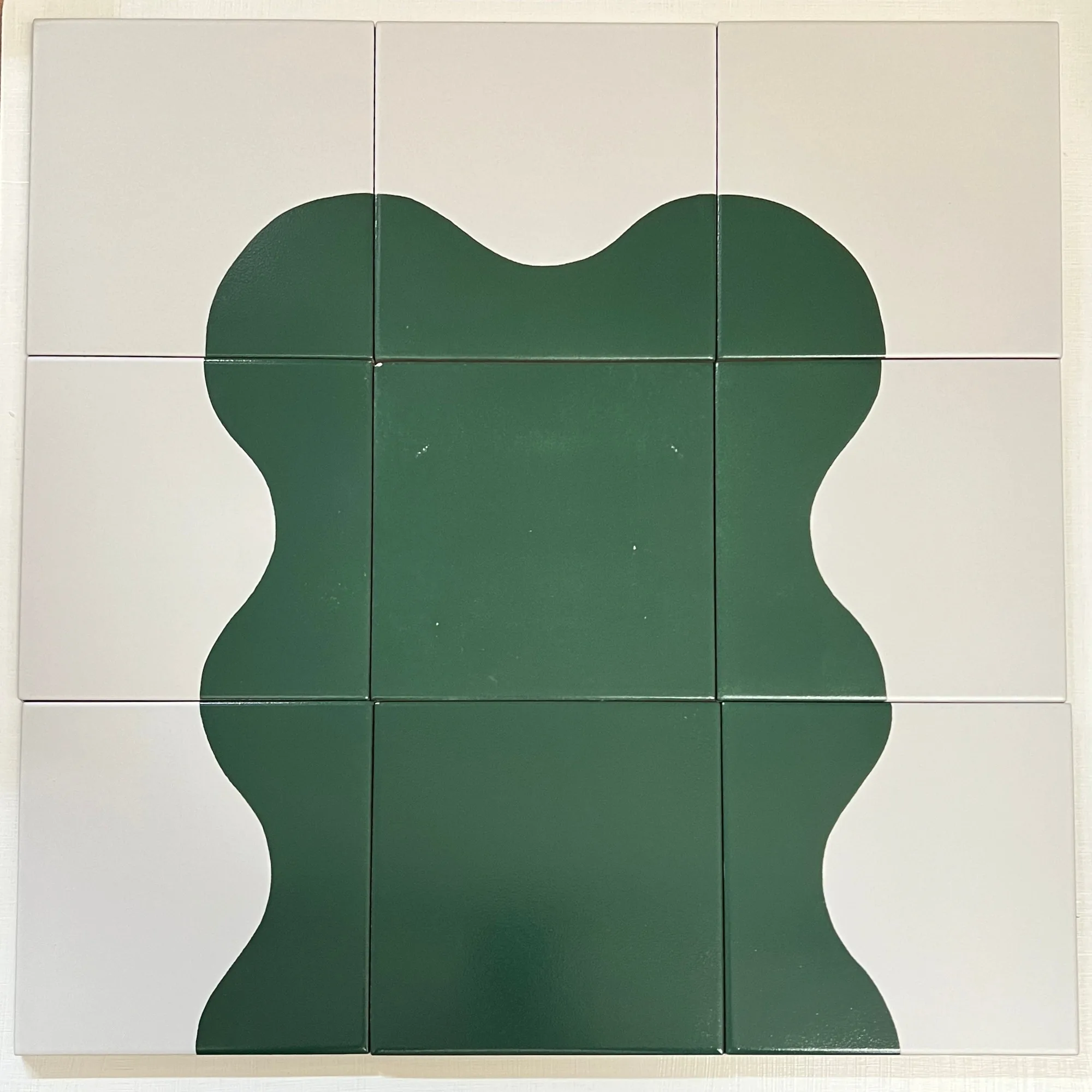 Seconds - Calico Wave Floor Tile Mix in Bottle Green (Gloss Finish)