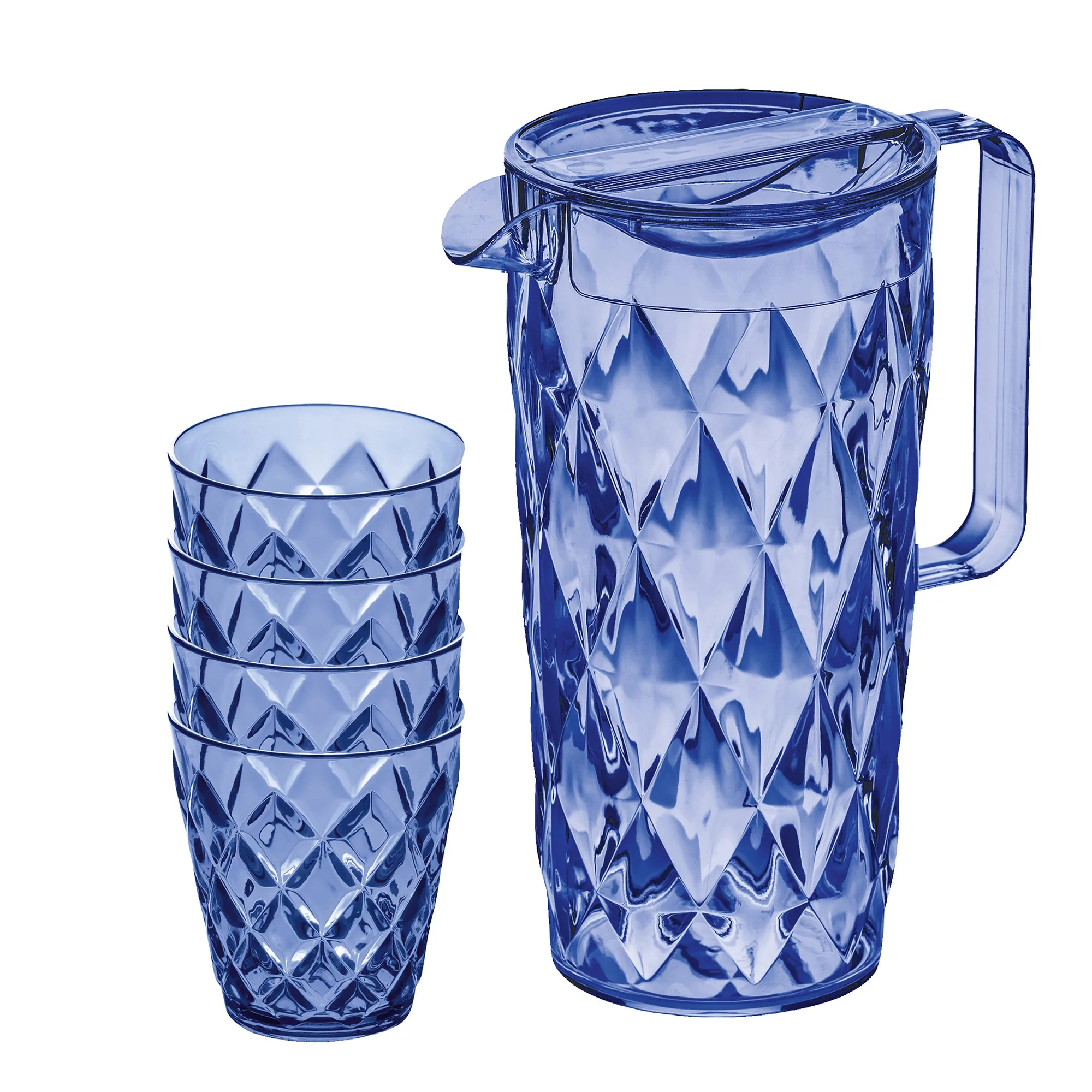 Kanne mit 4 Bechern CRYSTAL: Pitcher and Cups for Every Table