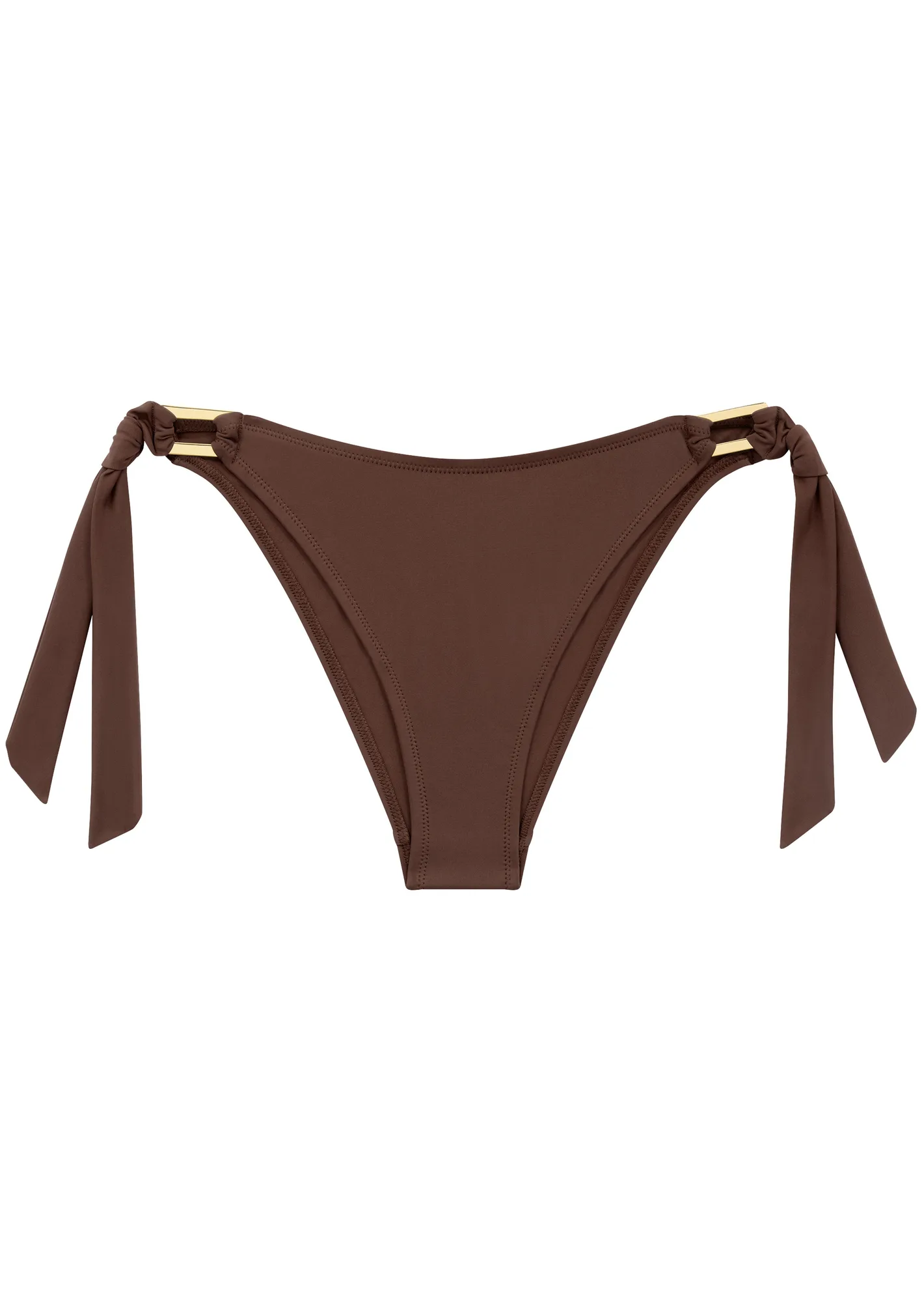 Boudoir Beach Mocha High Leg Bikini-Brief mit Seitenbindung