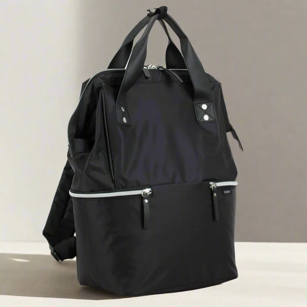 BODHI Doctor Bag Style Top Load Backpack Purse With Large Bottom Zipper Compartment