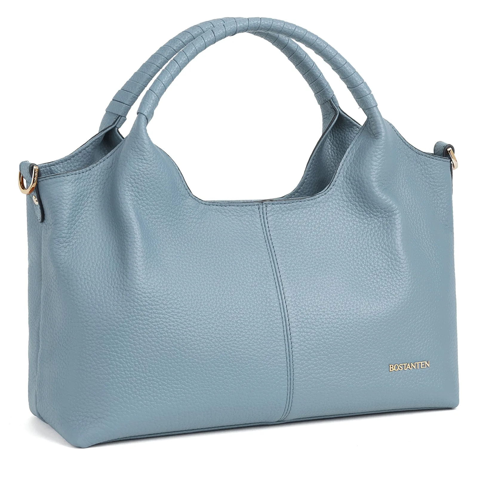 Nevin Genuine Leather Satchel Tote — BLUE