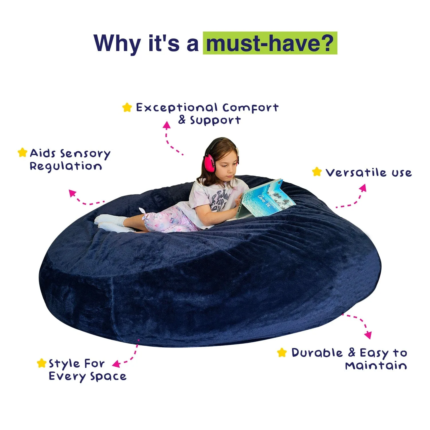 Sensory Pod Plush Filled Beanbag