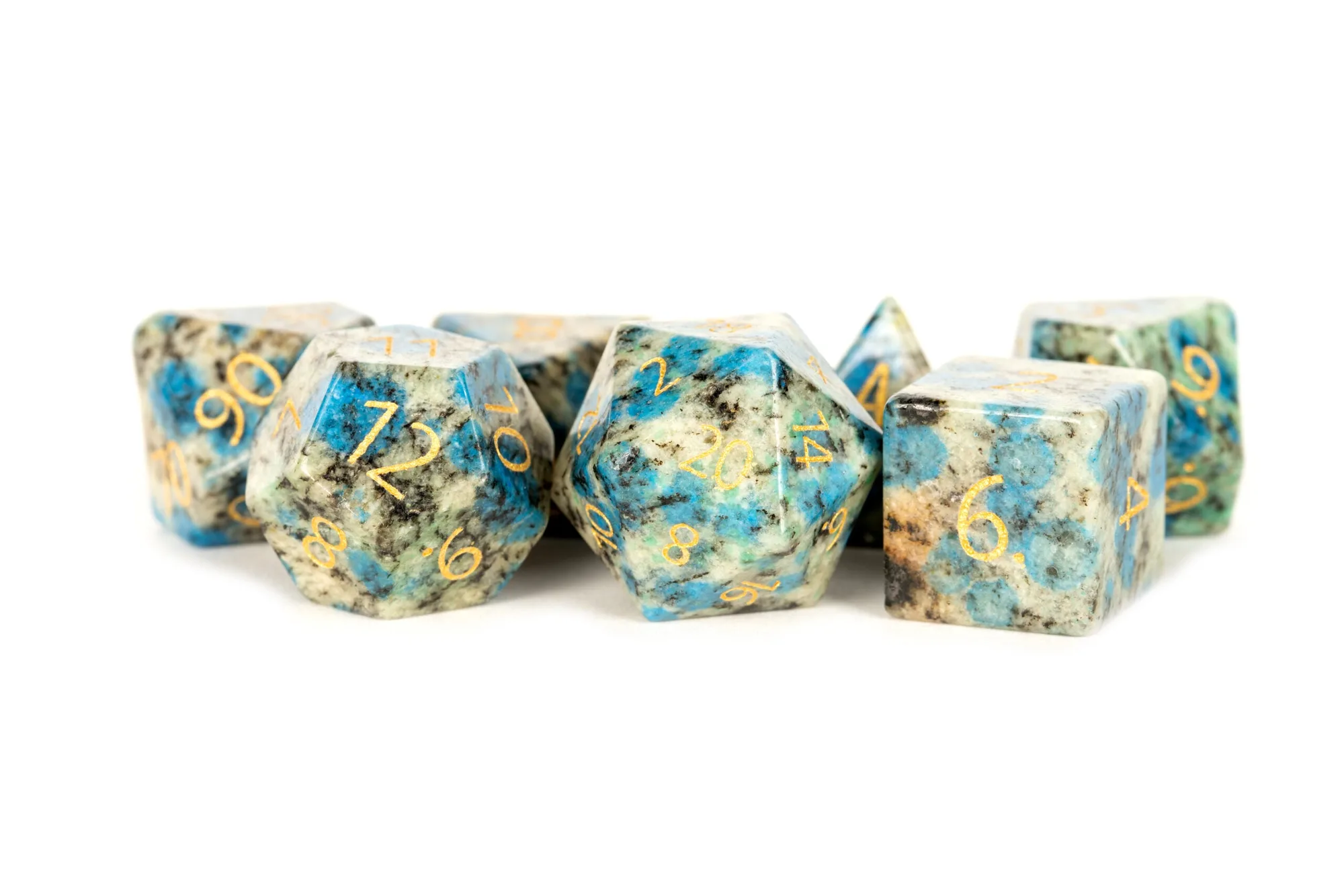 Engraved K2 Stone: Full-Sized 16mm Polyhedral Dice Set