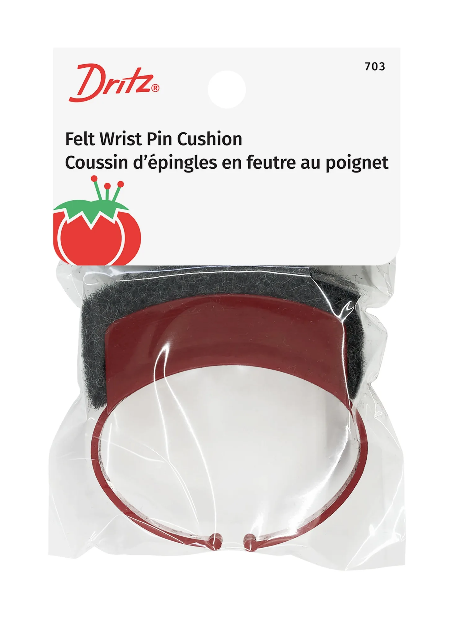 Wrist Felt Pin Cushion, Red
