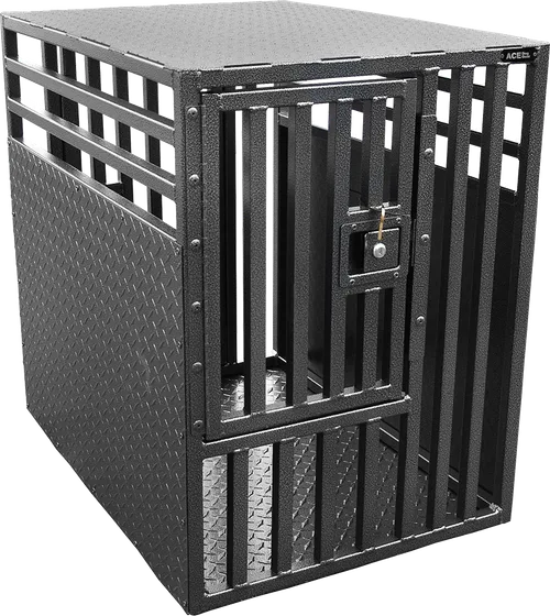 Powder Coated Double Door Diamond Tread Aluminum Dog Crate
