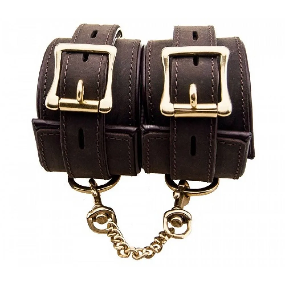 Bound Nubuck Leather Ankle Restraints