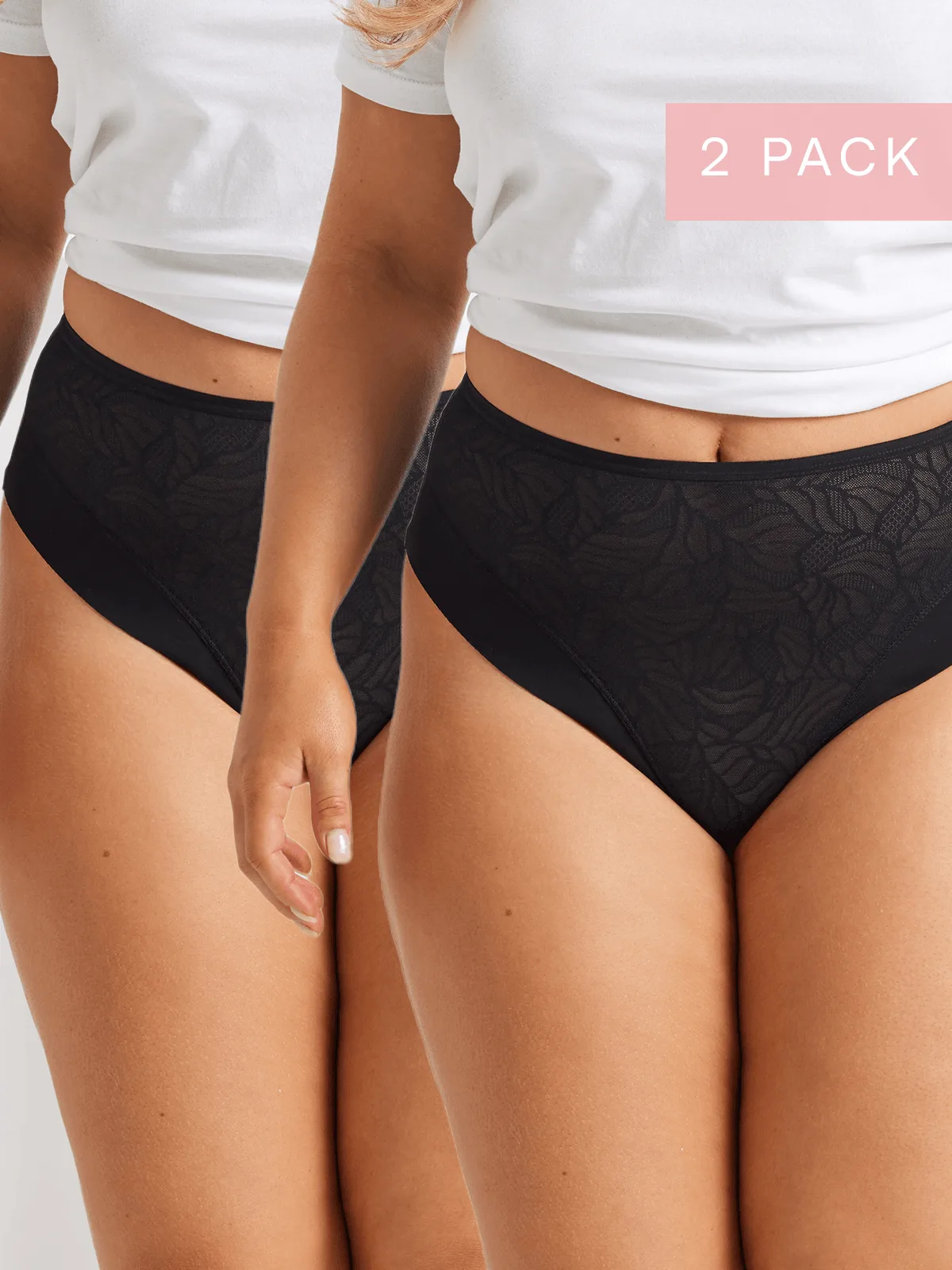 Lot de 2 Slips Dentelle Lisse Taille Haute : Guide des Tailles