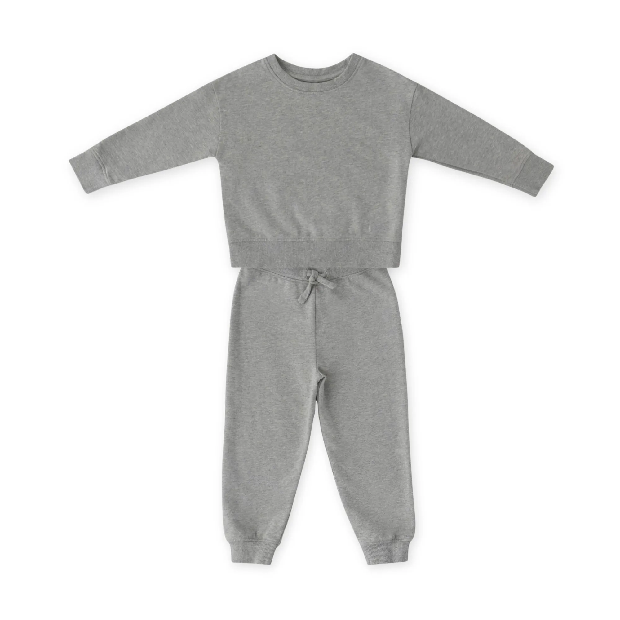 French Terry Passendes Kleinkind-Set - Melange Grau