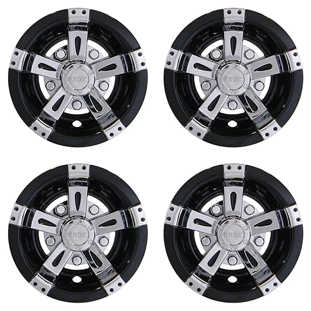Enjoliveur universel 8" pour voiturette de golf - Vegas chrome/noir | RHOX