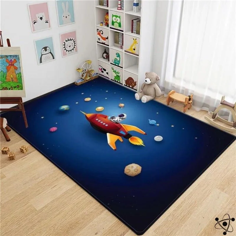 Astronaut on Rocket 3D Rug
