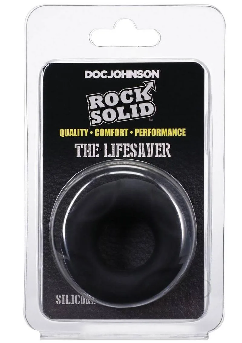 Rock Solid Lifesaver Black Silicone Cock Ring