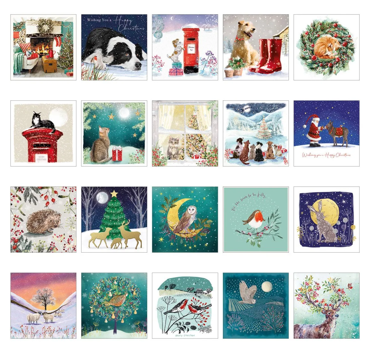 Mixed Bundle Bargain Selection of Christmas Cards (10 packs of 10 cards - 100 cards)