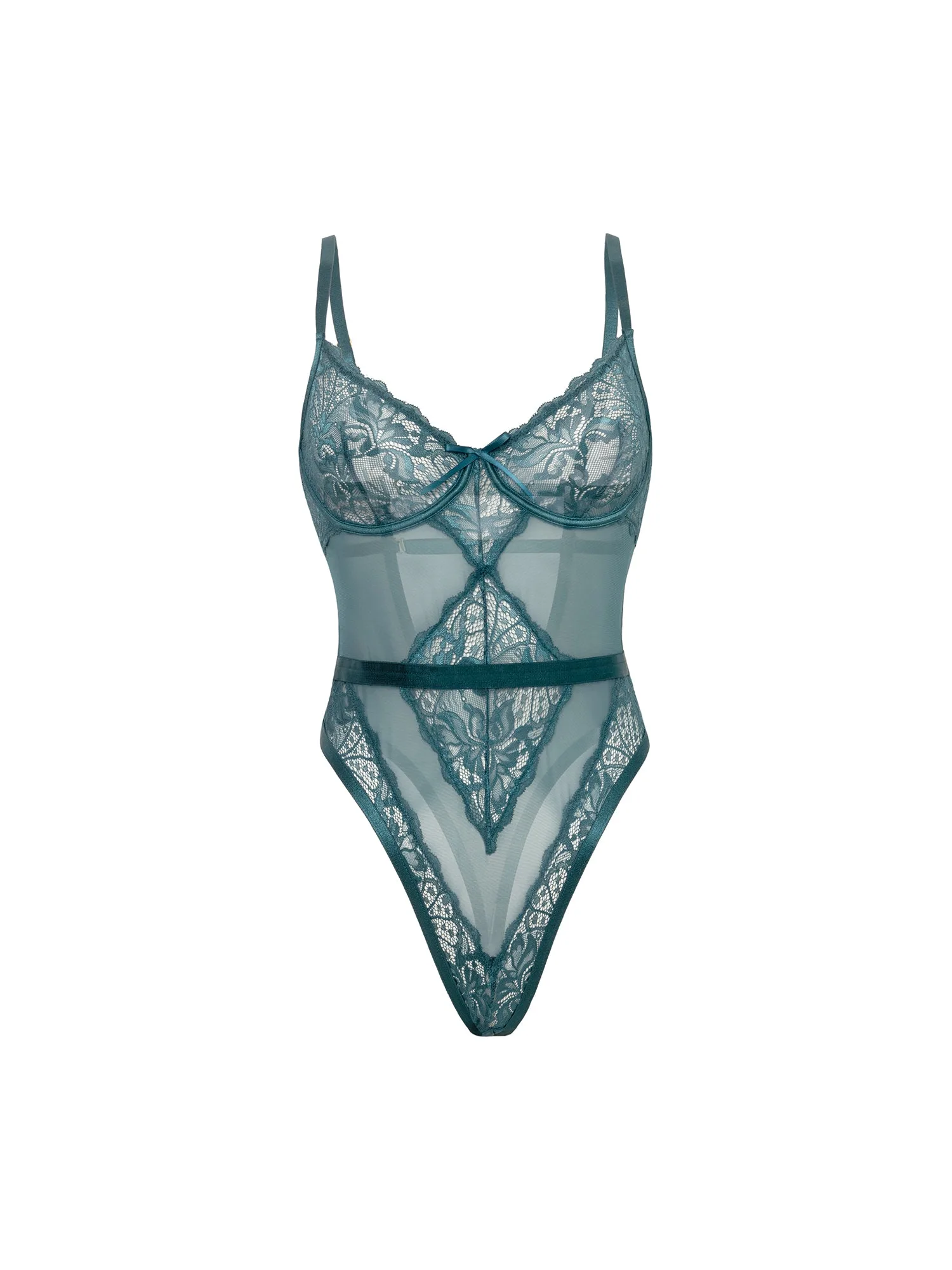 Paisley Sheer Lace Teddy