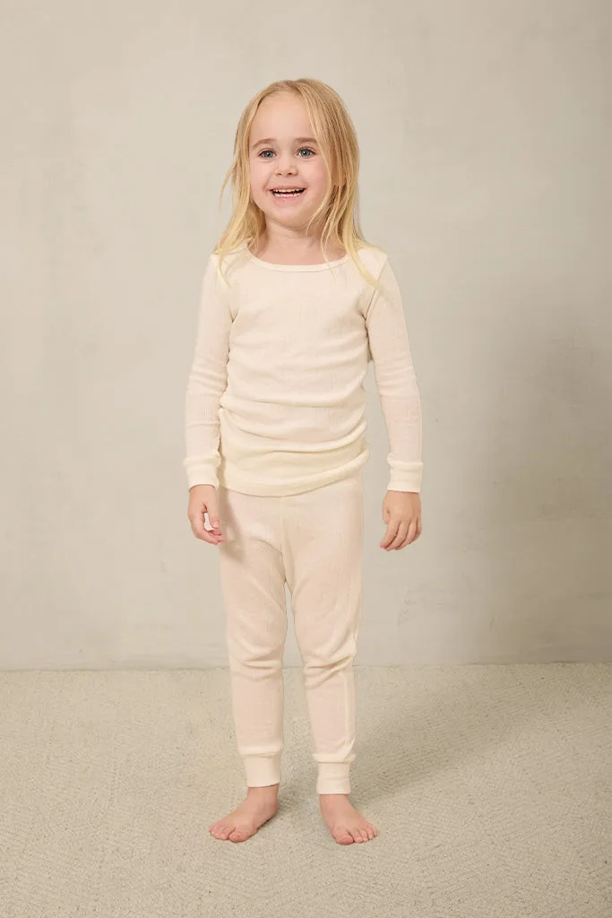 Cream Pointelle Toddler Sleep Set