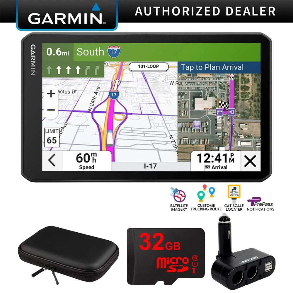 Garmin dezl OTR720 7" GPS Truck Navigator, Satellite Imagery w/ Accessories Bundle