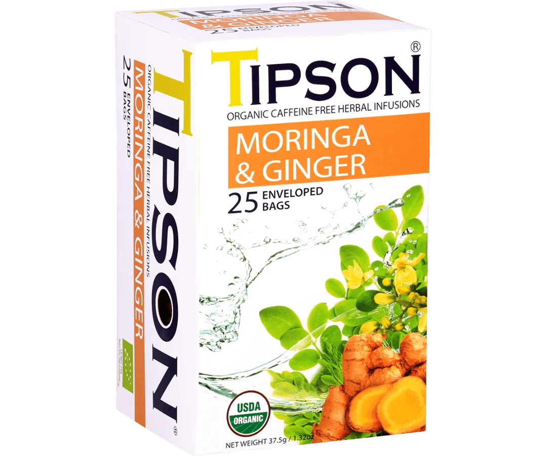 Moringa et gingembre bio - 25 sachets enveloppés