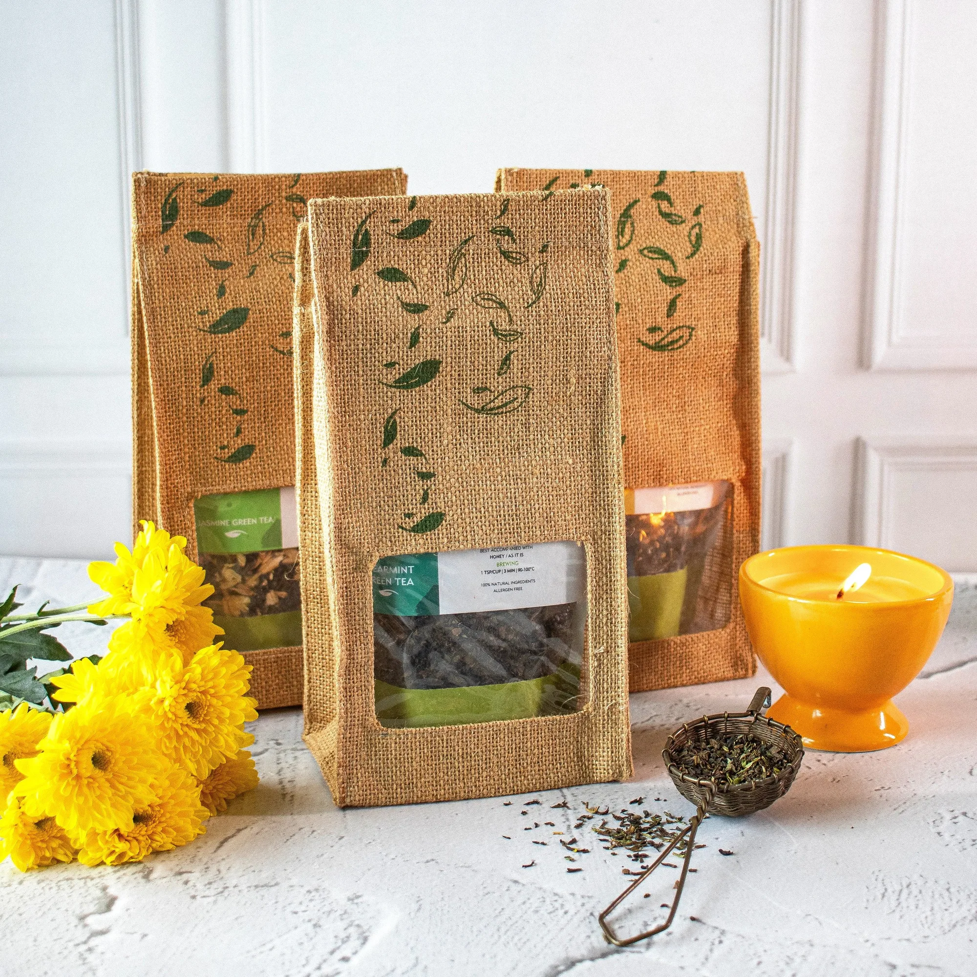 Ecru - Jute Bag Pack (100gms) - Tea Gifts