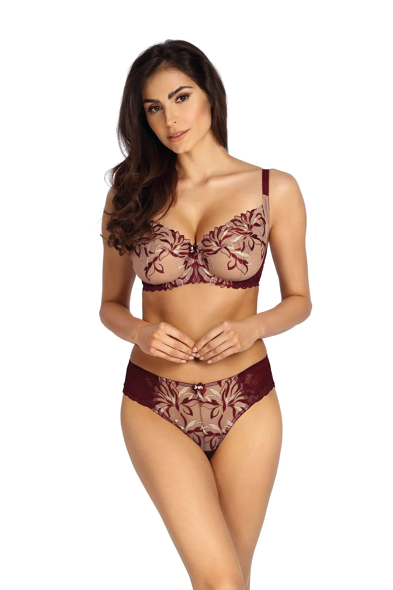 Biustonosz Jasmin bordowy B103 Soft