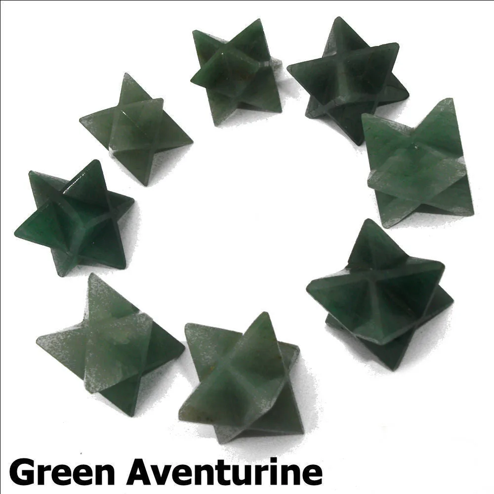 Estrella Merkaba Pulida de Aventurina Verde
