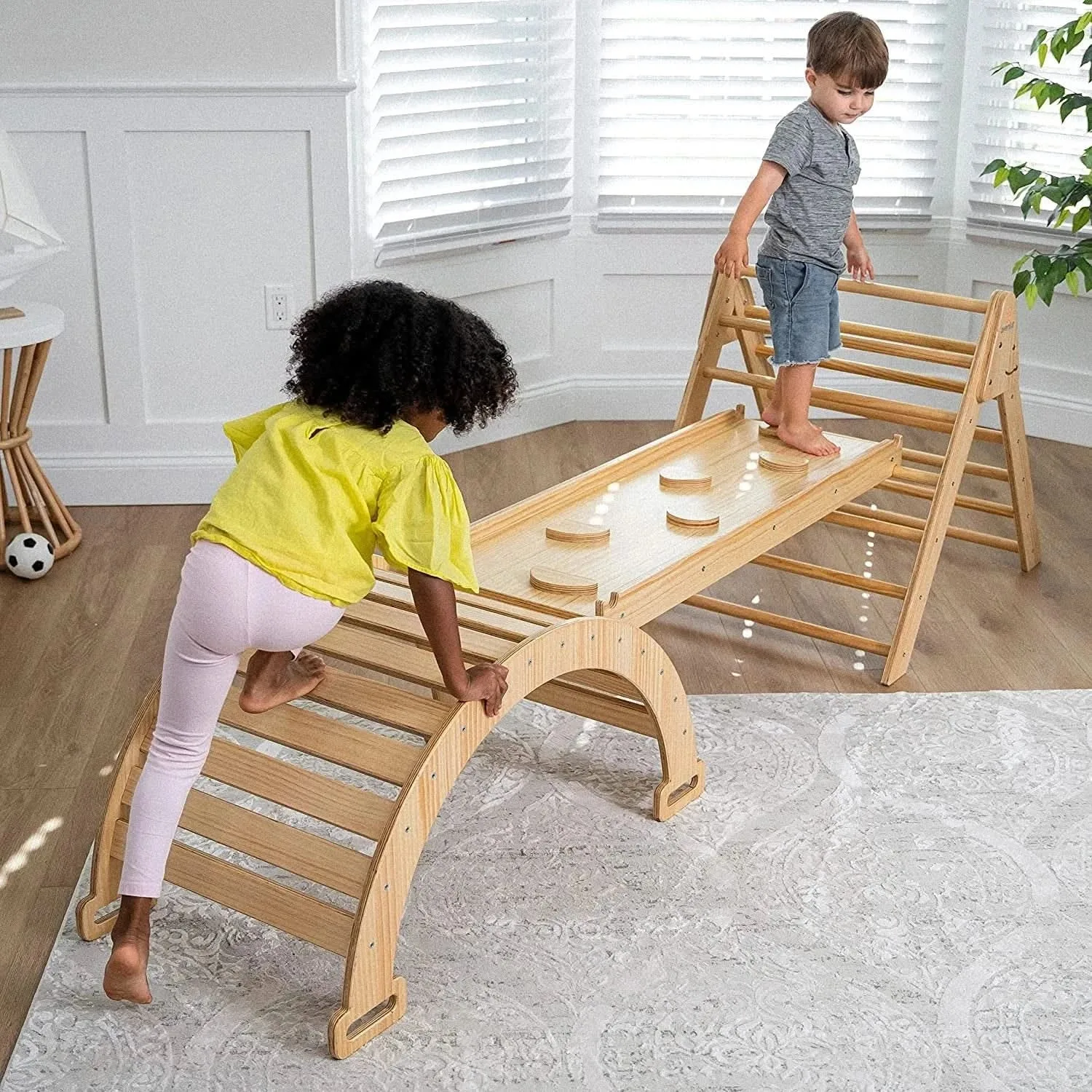Hazel | Pikler Triangle, Slide & Rocker Set