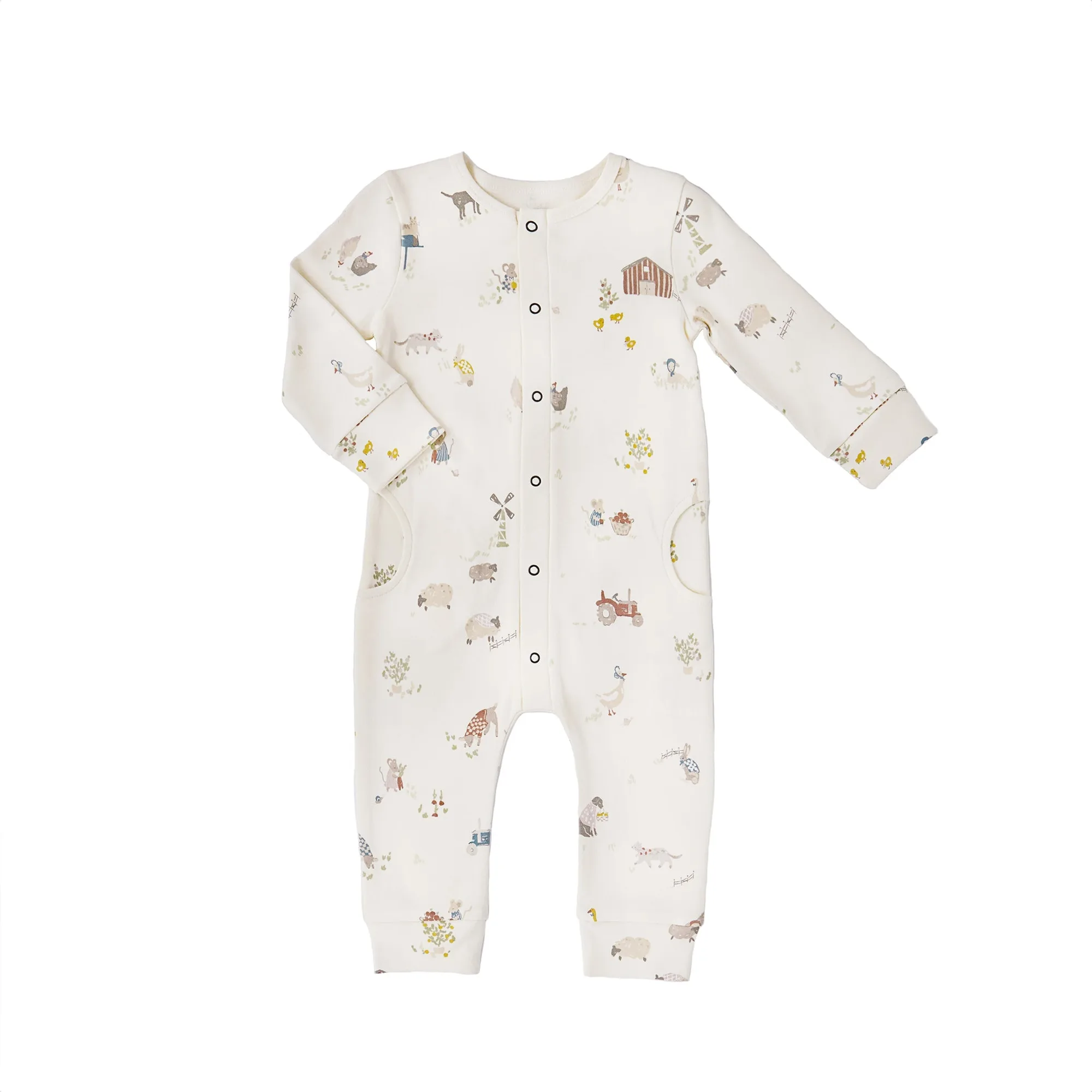 Placket Romper - On the Farm
