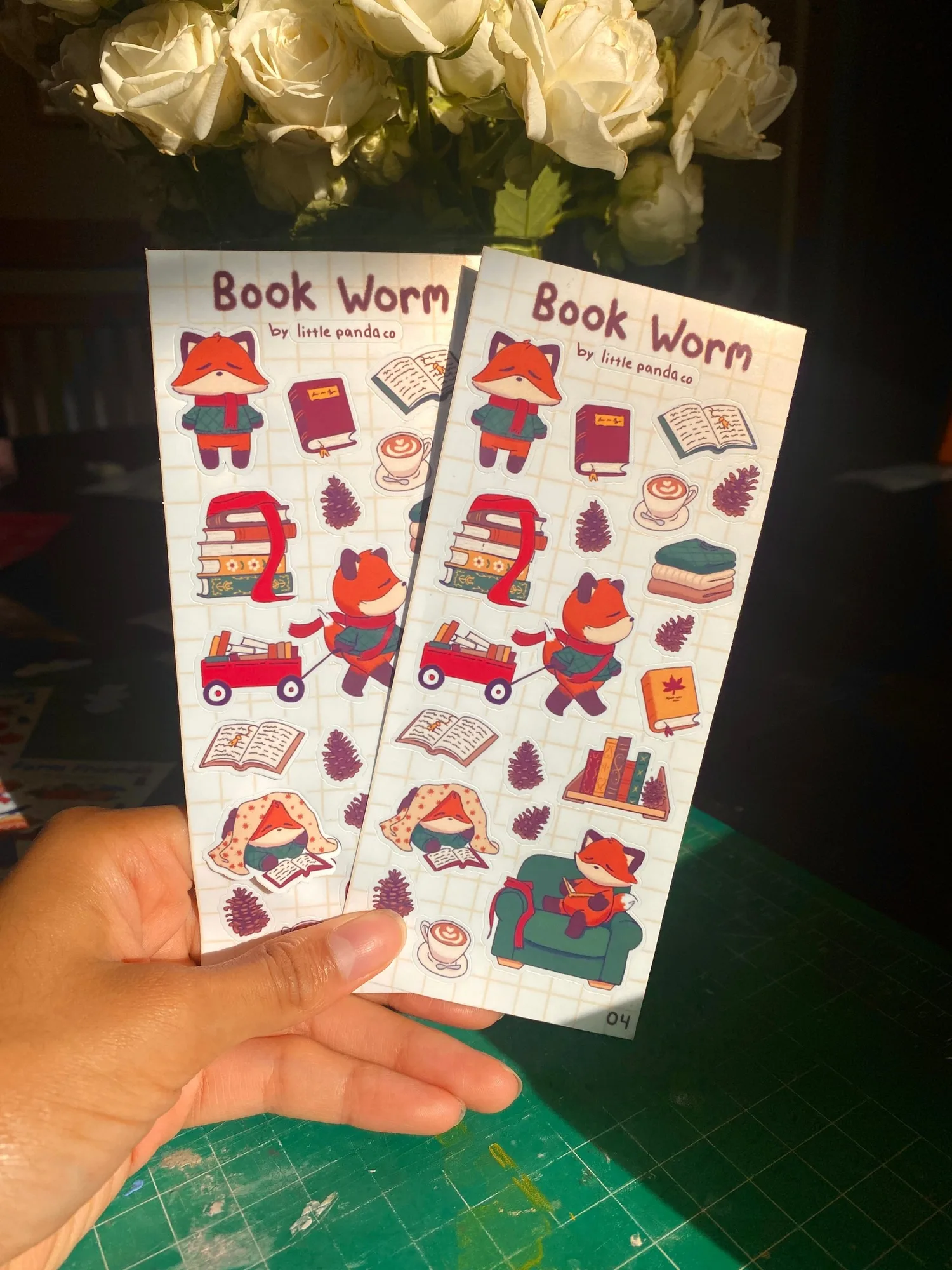 Book Worm Sticker Sheet