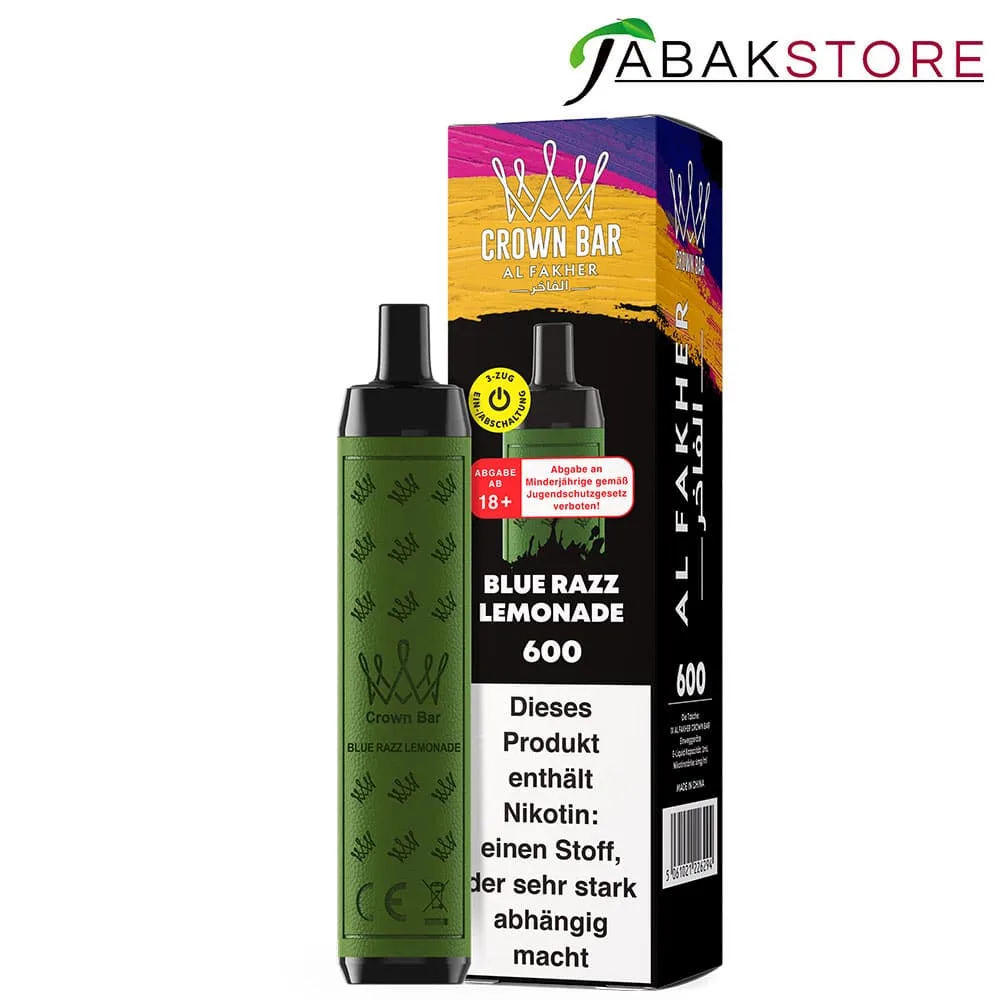 Al Fakher Crown Bar 600 | E-Zigarette | Blue Razz Lemonade