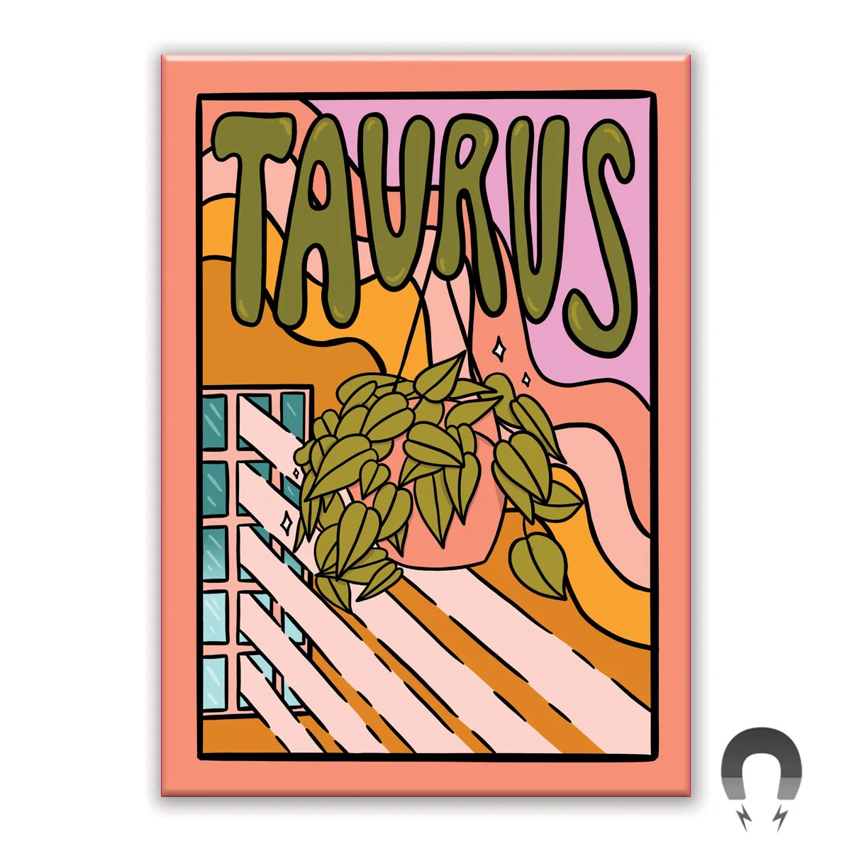 Taurus Plant Rectangle Magnet: A Botanical Fridge Accent